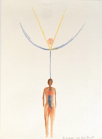 Sensation of Consciousness L.A 9.4.2023 Watercolour 42 x 32,5 cm